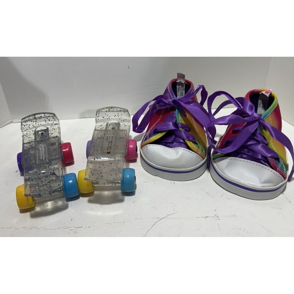 Build A Bear Workshop Rainbow Multi Color Roller Skates And Shoes